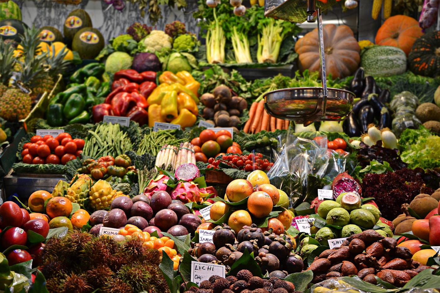 Wet market produce display